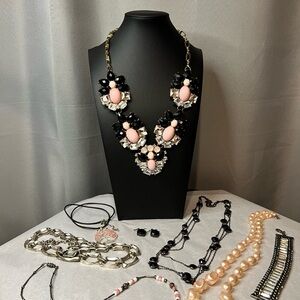 Elegant Pink and Black Lot of Jewelry